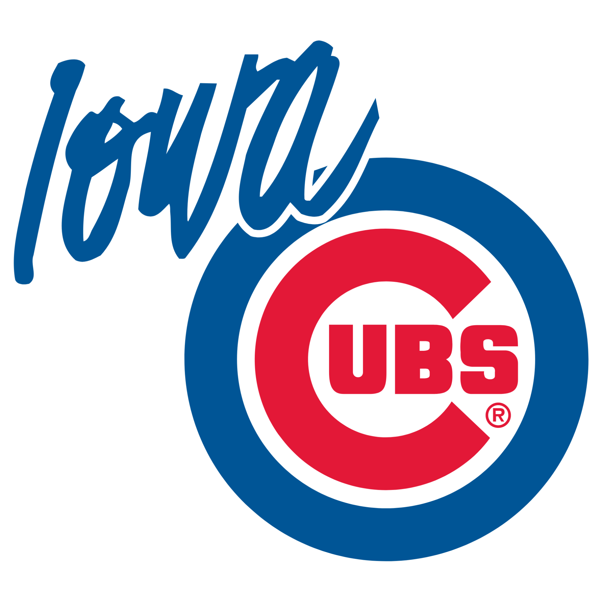 The Iowa Cubs 1982 logo featured the MLB Chicago Cubs' logo with the addition of "Iowa."