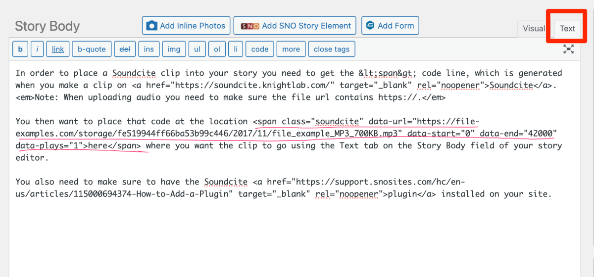 Soundcite example